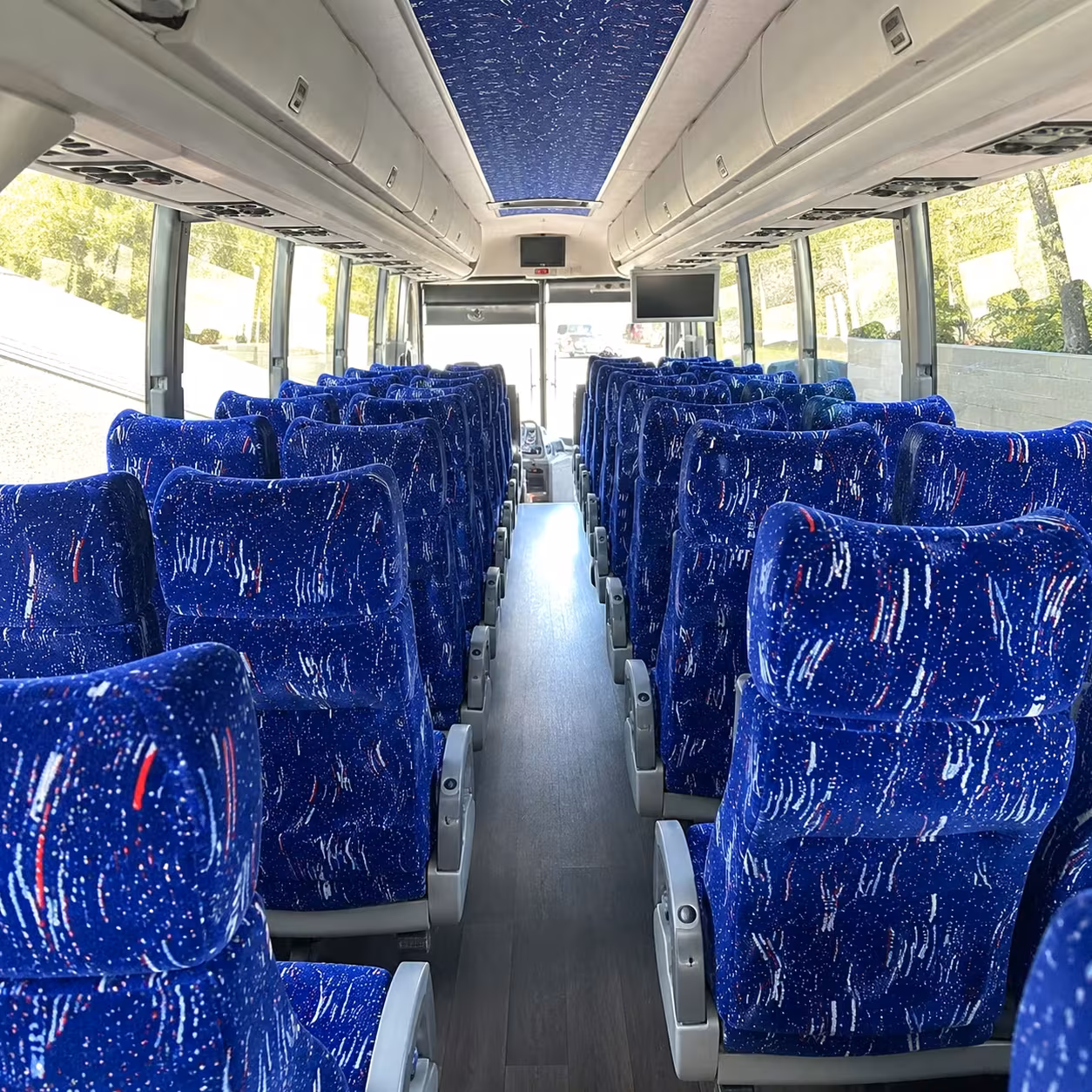 hoover charter bus rental interior